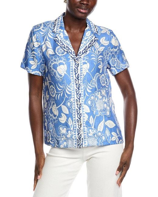 J.McLaughlin Blue Bimini Blouse