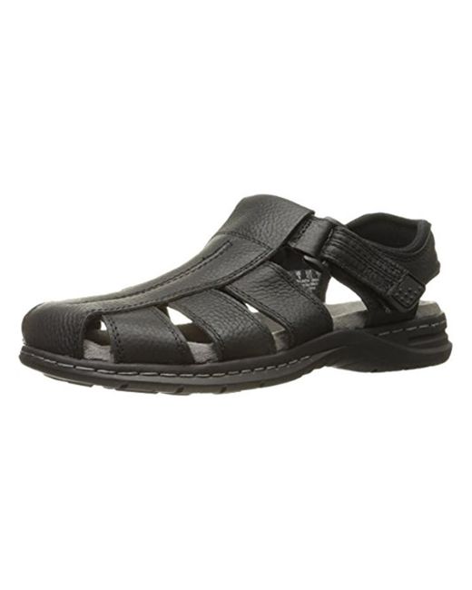 Dr. Scholls Gaston Leather Casual Fisherman Sandals in Black for Men Lyst