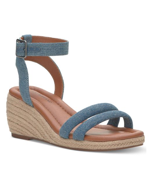 Lucky Brand Blue Nasli Ankle Strap Wedge Wedge Sandals