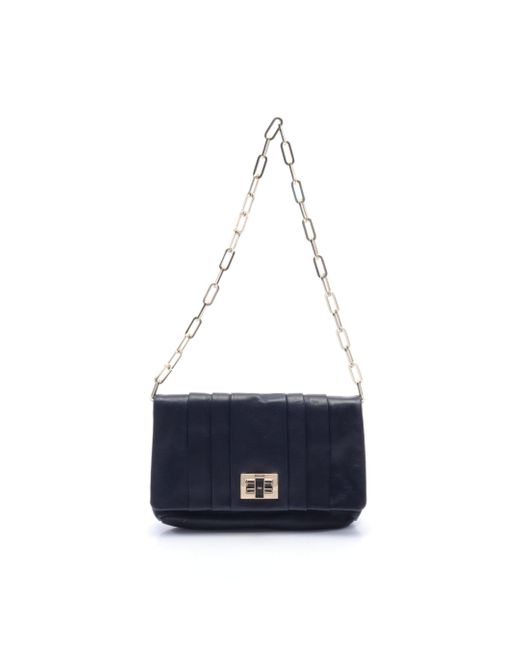 Anya Hindmarch Blue Chain Shoulder Bag Leather Navy