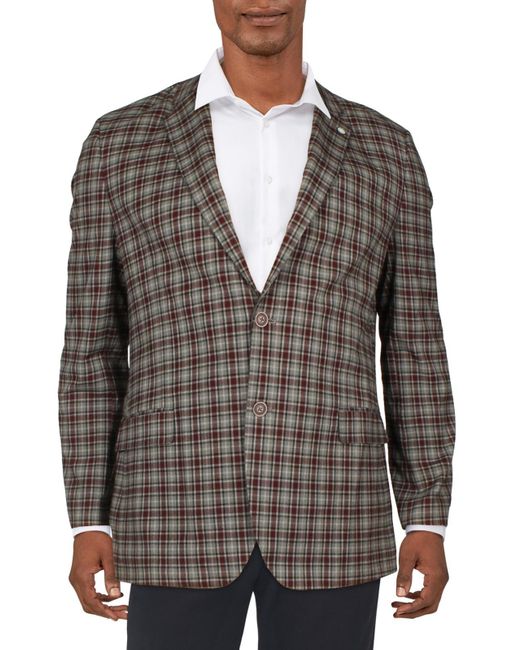 Nautica Gray Branford Plaid Suit Separate Two-button Blazer for men