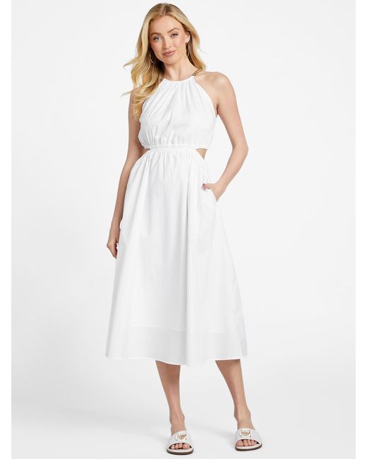 Guess Factory White Isabel Midi Dress