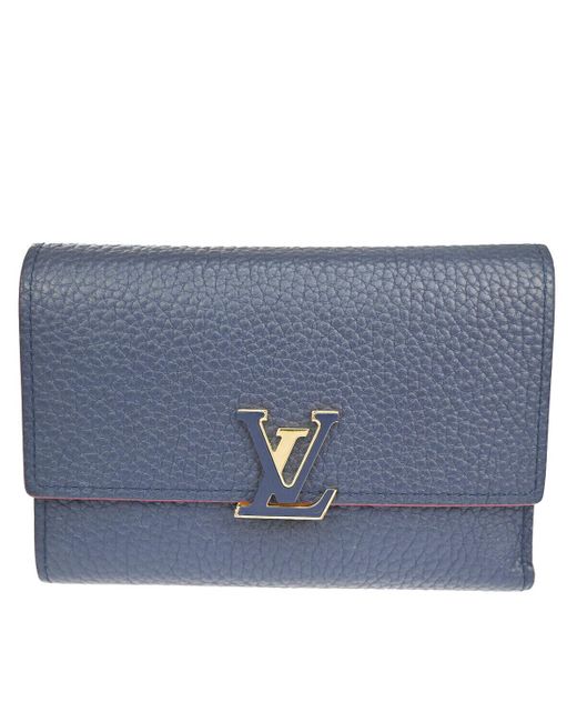Louis Vuitton Blue Capucines Leather Wallet (pre-owned)