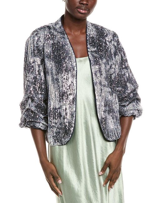 Diane von Furstenberg Gray Laredo Sequin Jacket