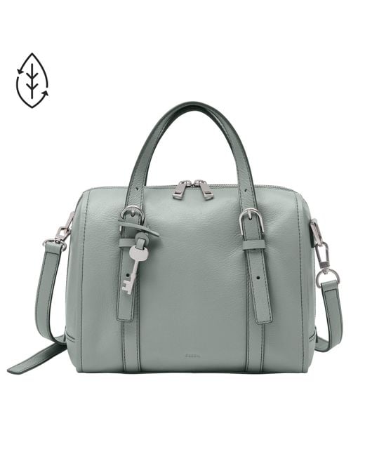 Fossil Carlie Eco Leather Satchel in Grey (Gray) Lyst
