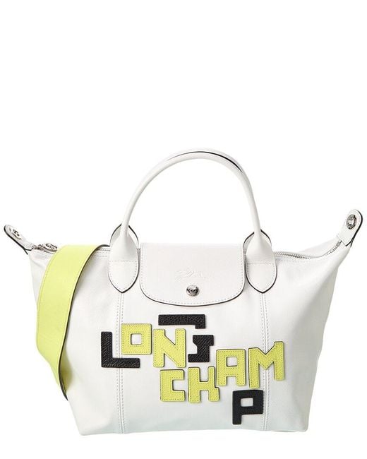 Longchamp Small Le Pliage Cuir Handbag with Strap