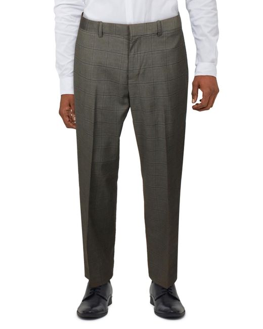 Perry Ellis Gray Window Pane Plaid Suit Pants for men