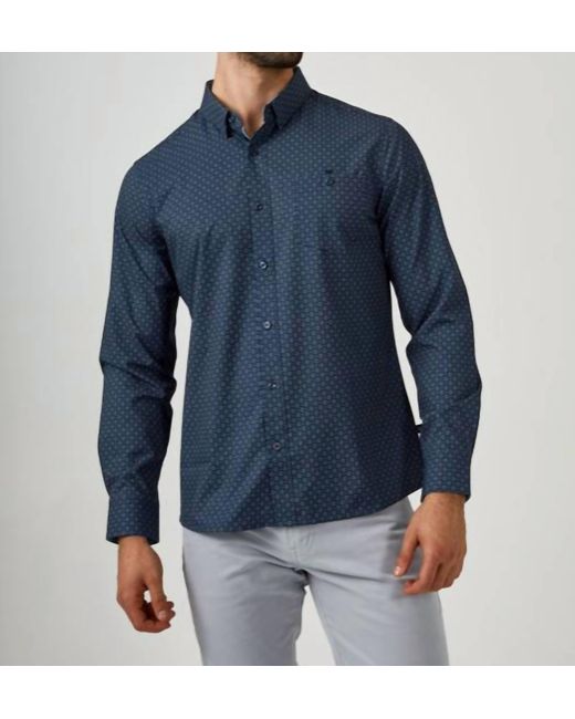 7 Diamonds Blue Faro Long Sleeve Shirt for men