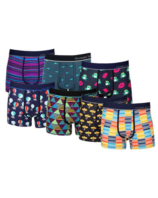 Unsimply Stitched Blue Boxer Trunk 7 Pack for men