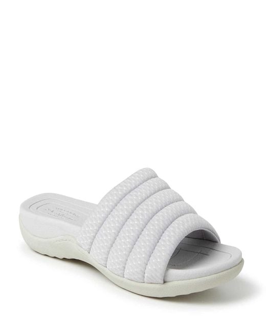 Dearfoams Gray Low Foam Slide Sandal