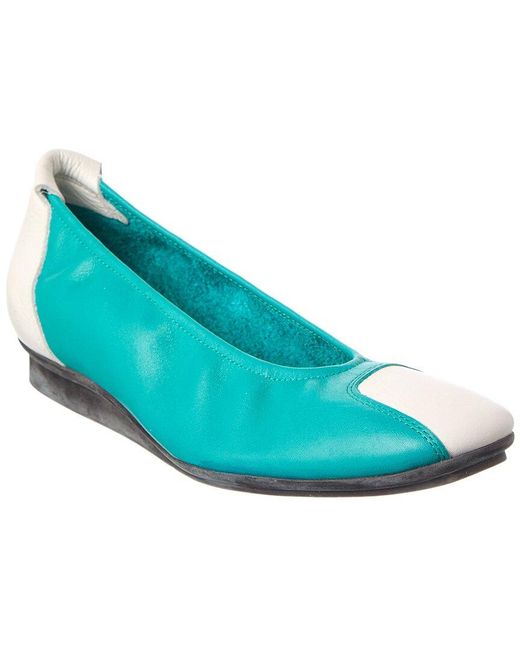 Arche Blue Matcha Leather Flat