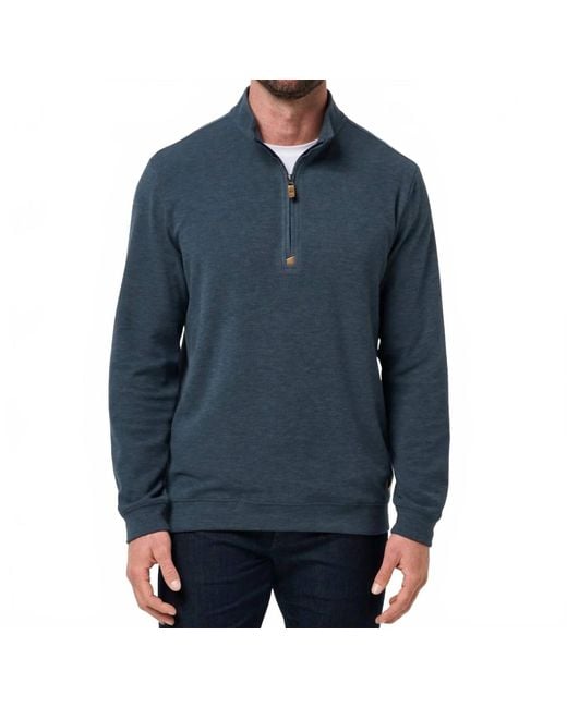 Travis Mathew Blue Cloud 1/4 Zip Sweater for men