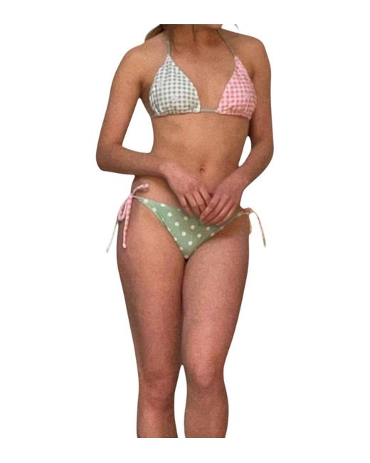 Marina West Swim Brown Triangle Top With Tie On Side Bikini Set