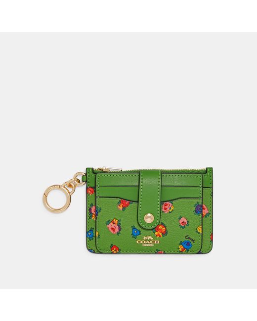 Coach Outlet Canvas Attachment Card Case With Mini Vintage Rose Print in Green | Lyst