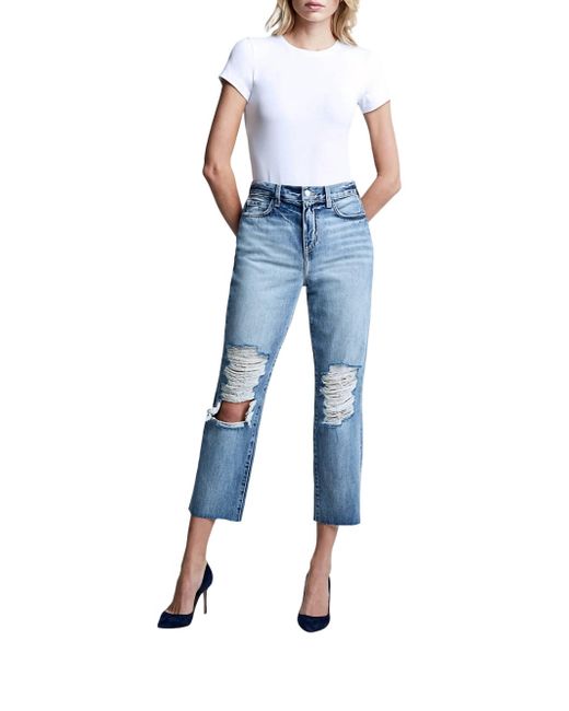 L'Agence Blue Adele Stove Pipe Jeans