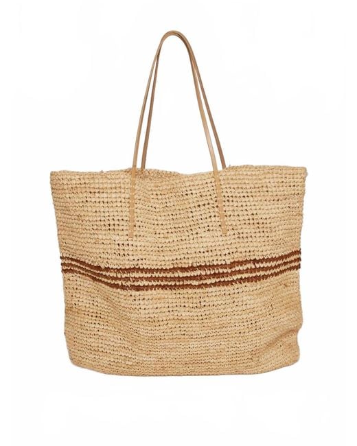 Hat Attack Natural Luxe Stripe Tote Bag