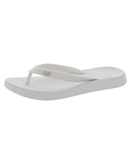 New Balance White 24v1 Slip-on Thong Flip-flops