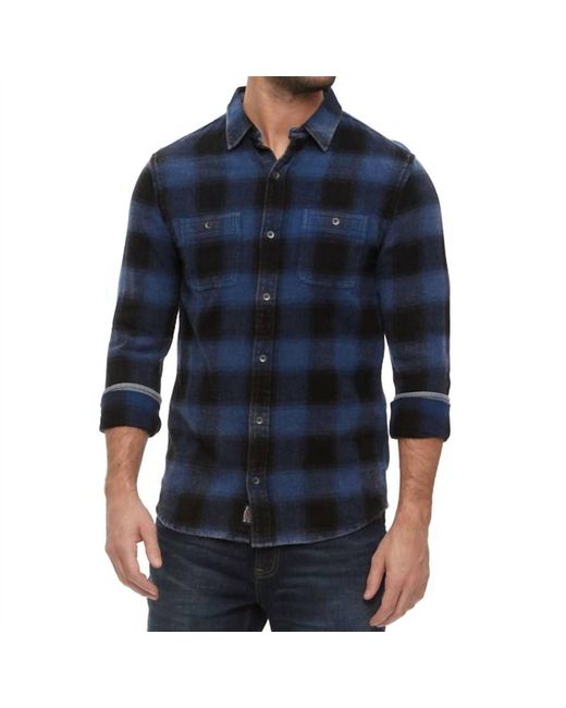 Flag & Anthem Blue Shaw Long Sleeve Vintage Flannel Shirt for men