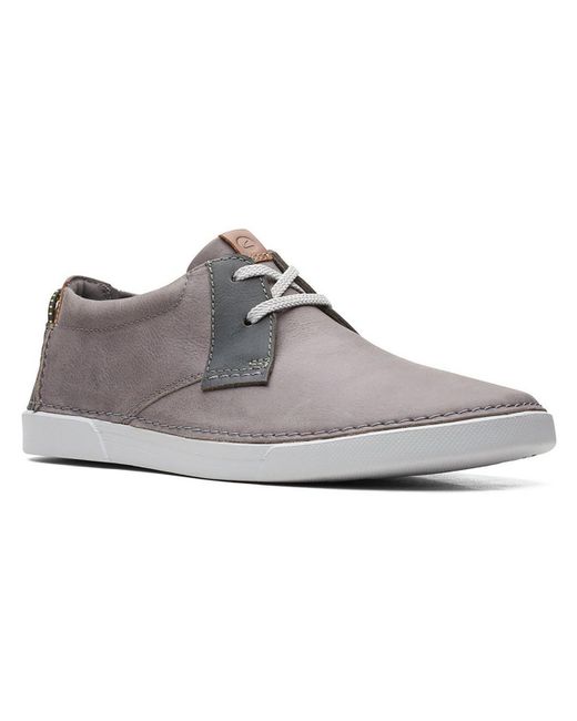 Clarks Gray Gereld Low Leather Lace-up Chukka Boots for men