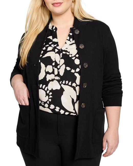NIC+ZOE Black Plus Sharp Knit Blazer