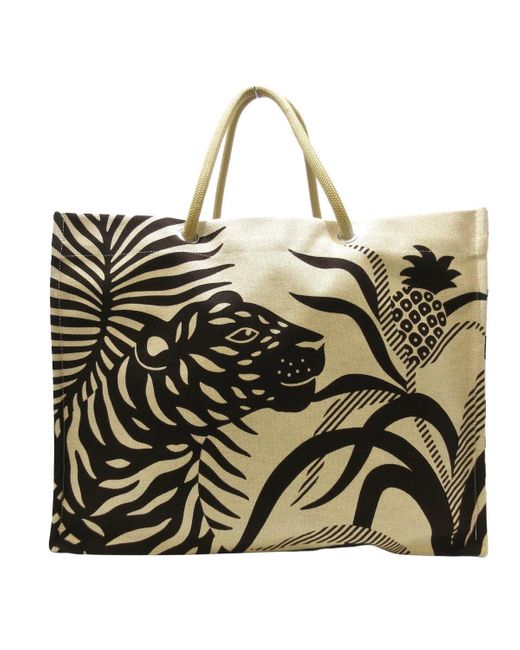 Hermès Metallic Beach Canvas Tote Bag (pre-owned)