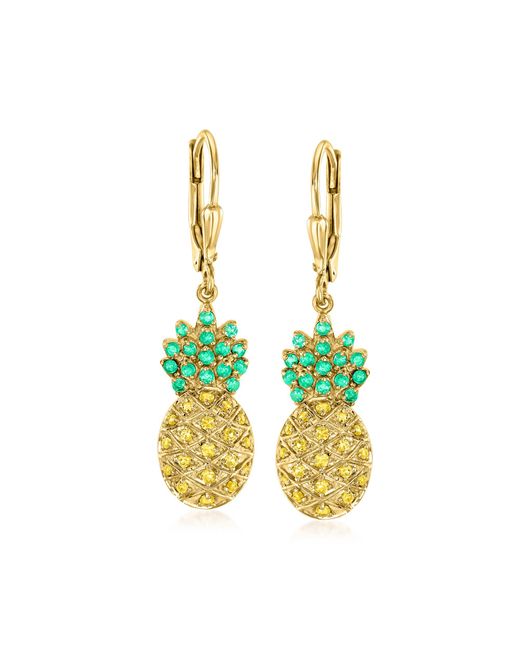 Ross-Simons Green Sapphire And . Emerald Pineapple Drop Earrings