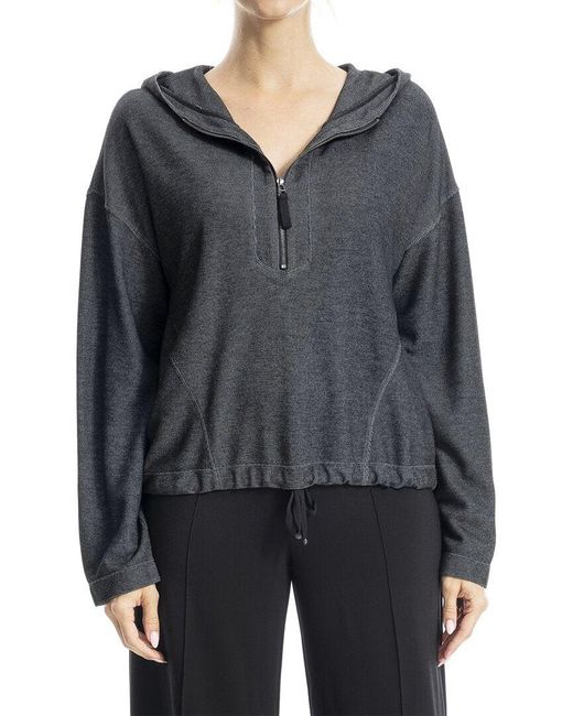 Max Studio Gray Quarter Zip Pullover