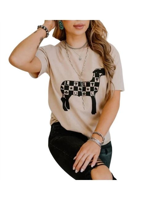 2FlyCo Natural Checkmate Lamb Tee