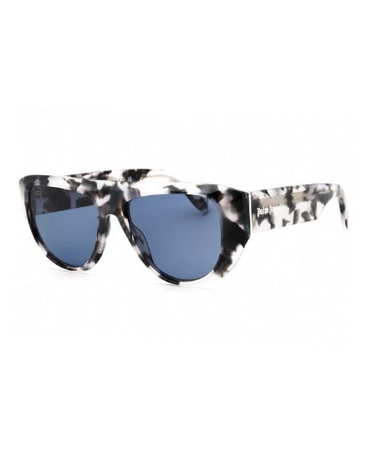 Palm Angels Blue Sunglasses Oval Full Rim, Havana Frame And Lens Peri105Joshua1245 for men