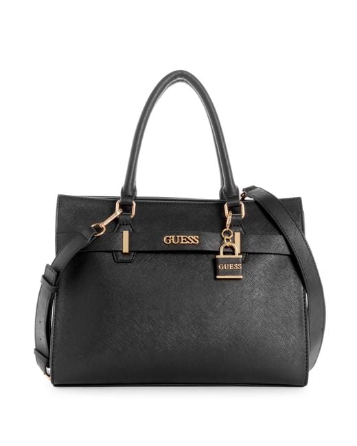 Guess Factory Thea Satchel in Black | Lyst