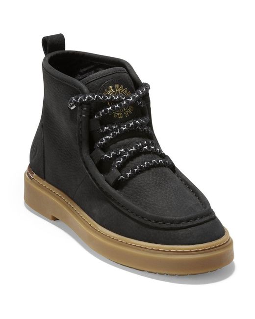Cole Haan Black Summit Leather Lace Up Chukka Boots