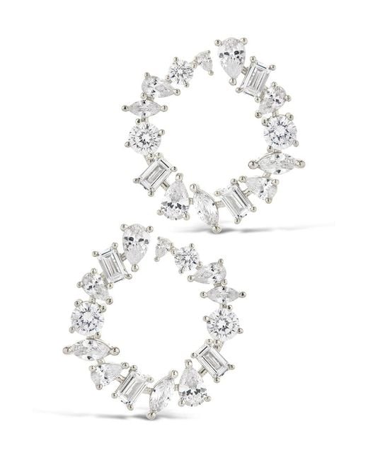 Sterling Forever White Shania Cz Circle Stud Earrings