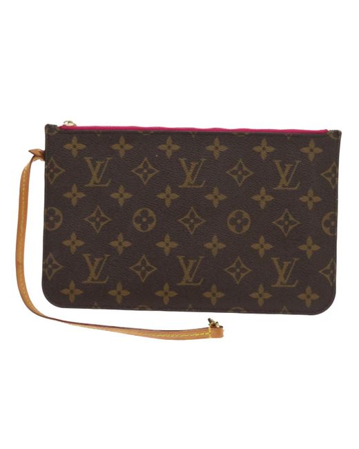 Louis Vuitton Brown Pochette Accessoires Canvas Clutch Bag (pre-owned)