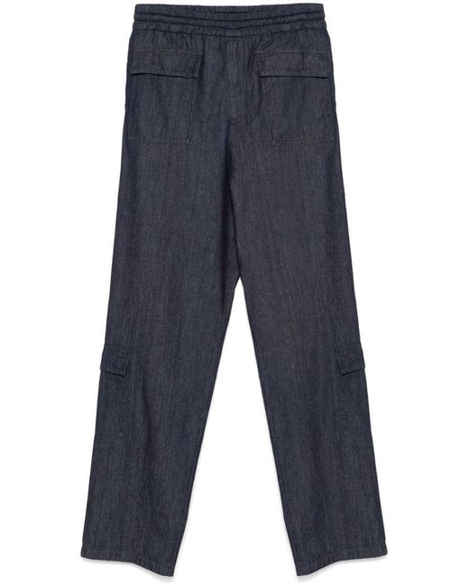 Dries Van Noten Blue Cotton Trousers for men