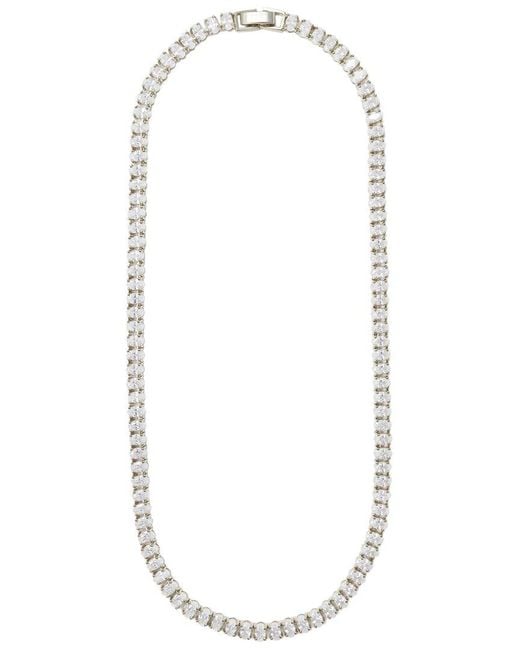 Cloverpost White Heel 14k Plated Cz Tennis Necklace