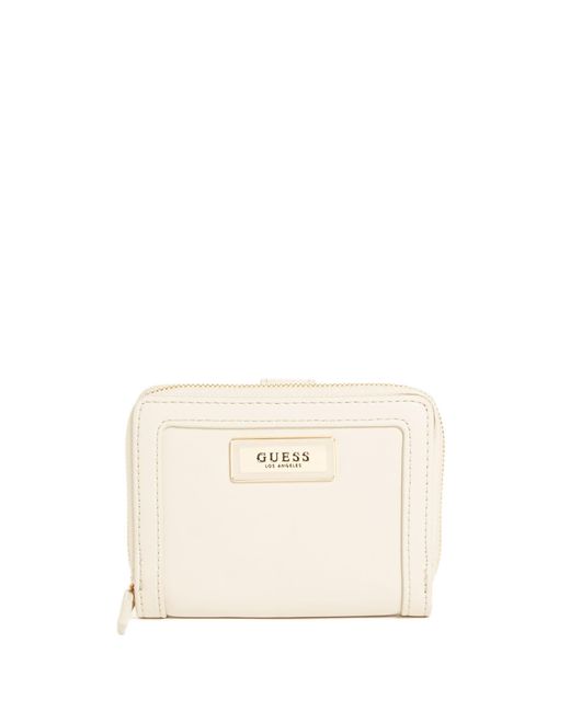 Guess Factory Aurelia Small Zip-around Wallet in Natural | Lyst