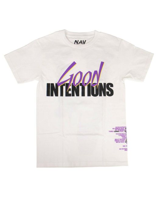 Vlone(GOAT) White X Nav Cotton 'doves' Short Sleeve T-shirt - /purple for men