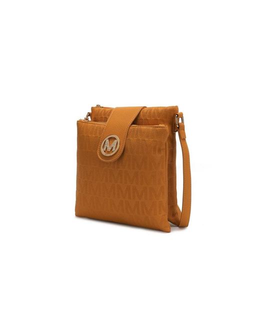 Fashnzfab Brown Mkf Marietta M Signature Crossbody Bag By Mia K