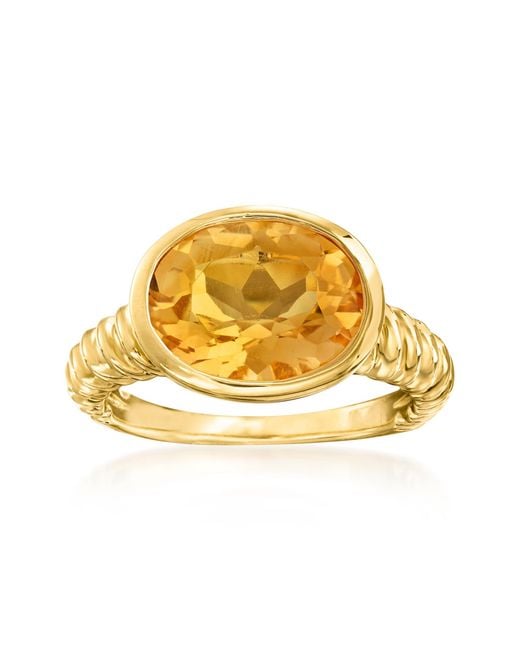 Ross-Simons Metallic Oval Citrine Ring