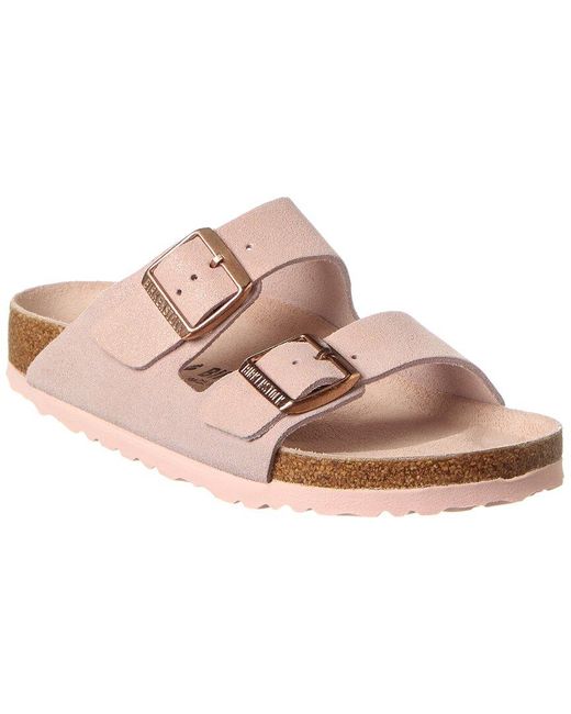 Birkenstock Pink Arizona Bs Narrow Fit Suede Sandal