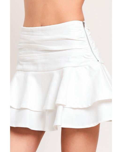 TRUEDAMES White Cloud Frill Woven Skort