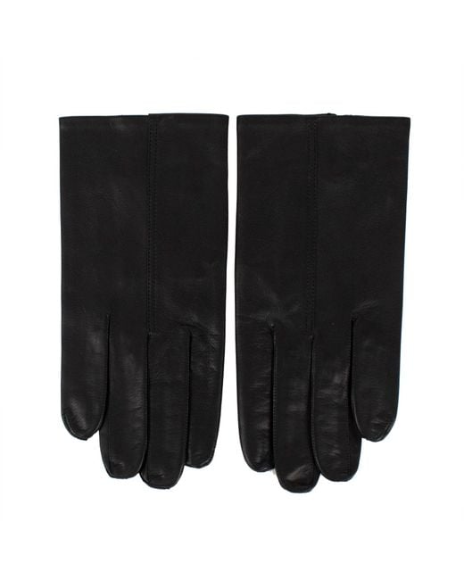 John Lobb Black Calfskin Leather Gloves for men
