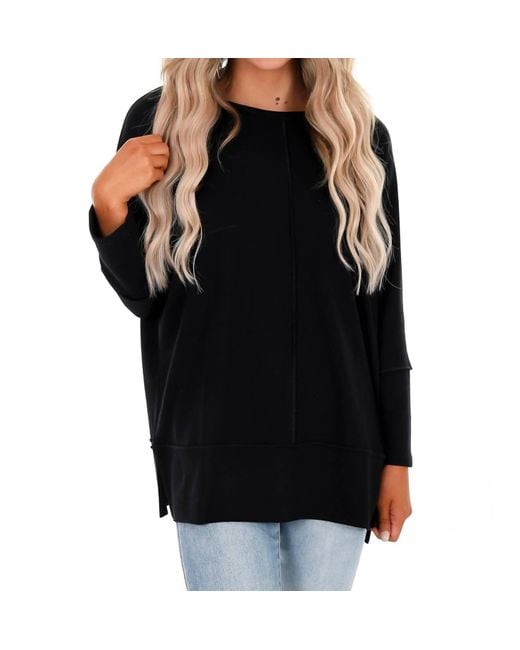 Spanx Perfect Length Dolman Sweatshirt In Black