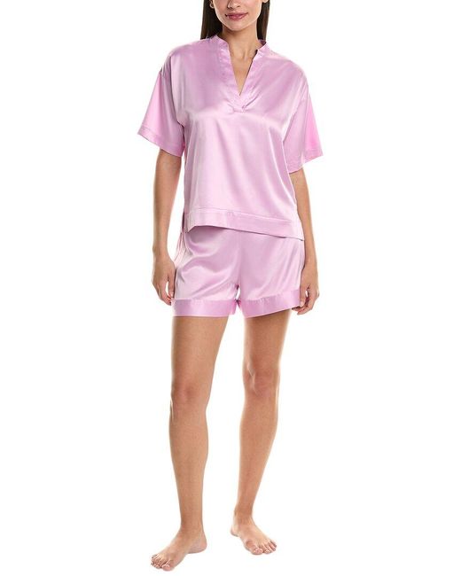 Natori Pink 2pc Glamour Pajama Set