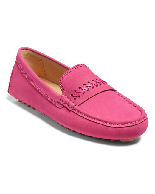 Jack Rogers Pink Dolce Driver Leather Slip-on Loafers