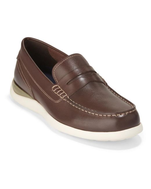 Cole Haan Brown Grand Alantic Leather Loafers for men