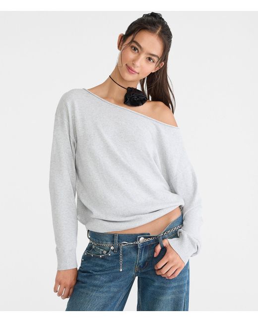 Aéropostale Black Slouchy Off-The-Shoulder Sweater