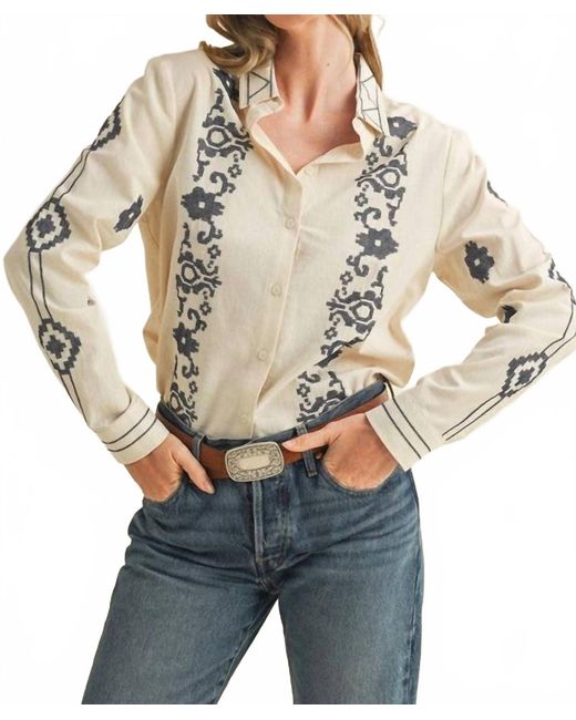 ..,merci Gray Jolene Long Sleeve Button Down Top
