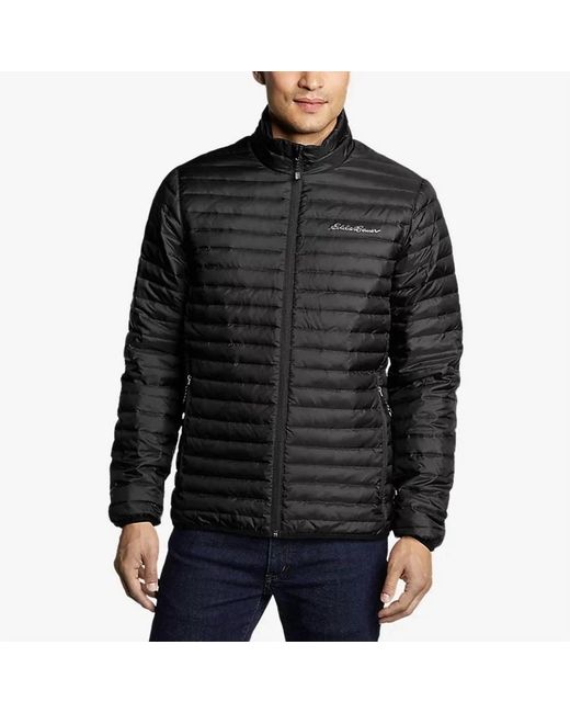 Eddie Bauer Black Microlight Down Zip Up Puffer Jacket for men