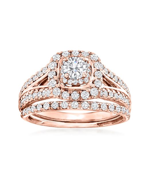 Ross-Simons Pink Diamond Bridal Set: Engagement And Wedding Rings